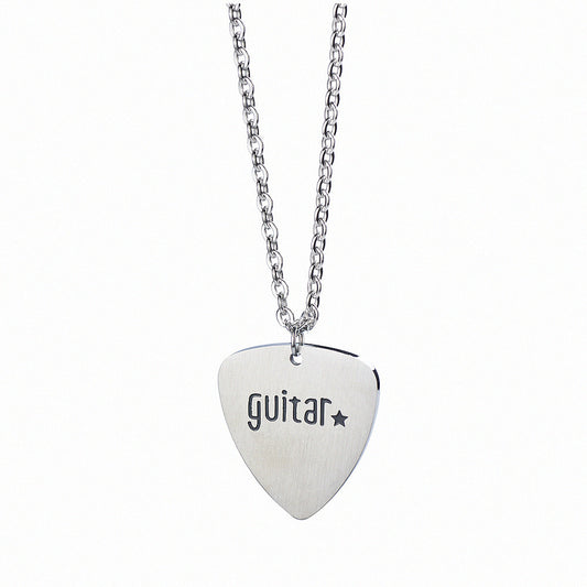 Planderful Jewelry Guitar Pick Steel Necklace