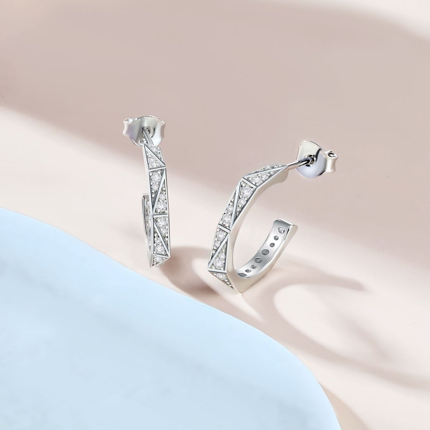 Tonglin's New S925 Sterling Silver Double C Zircon Earrings