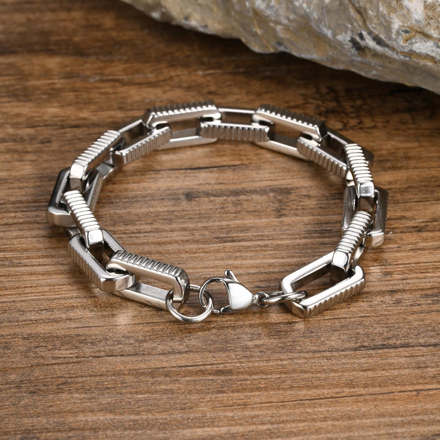 Planderful Mens Stainless Steel Bracelet Handmade For Men