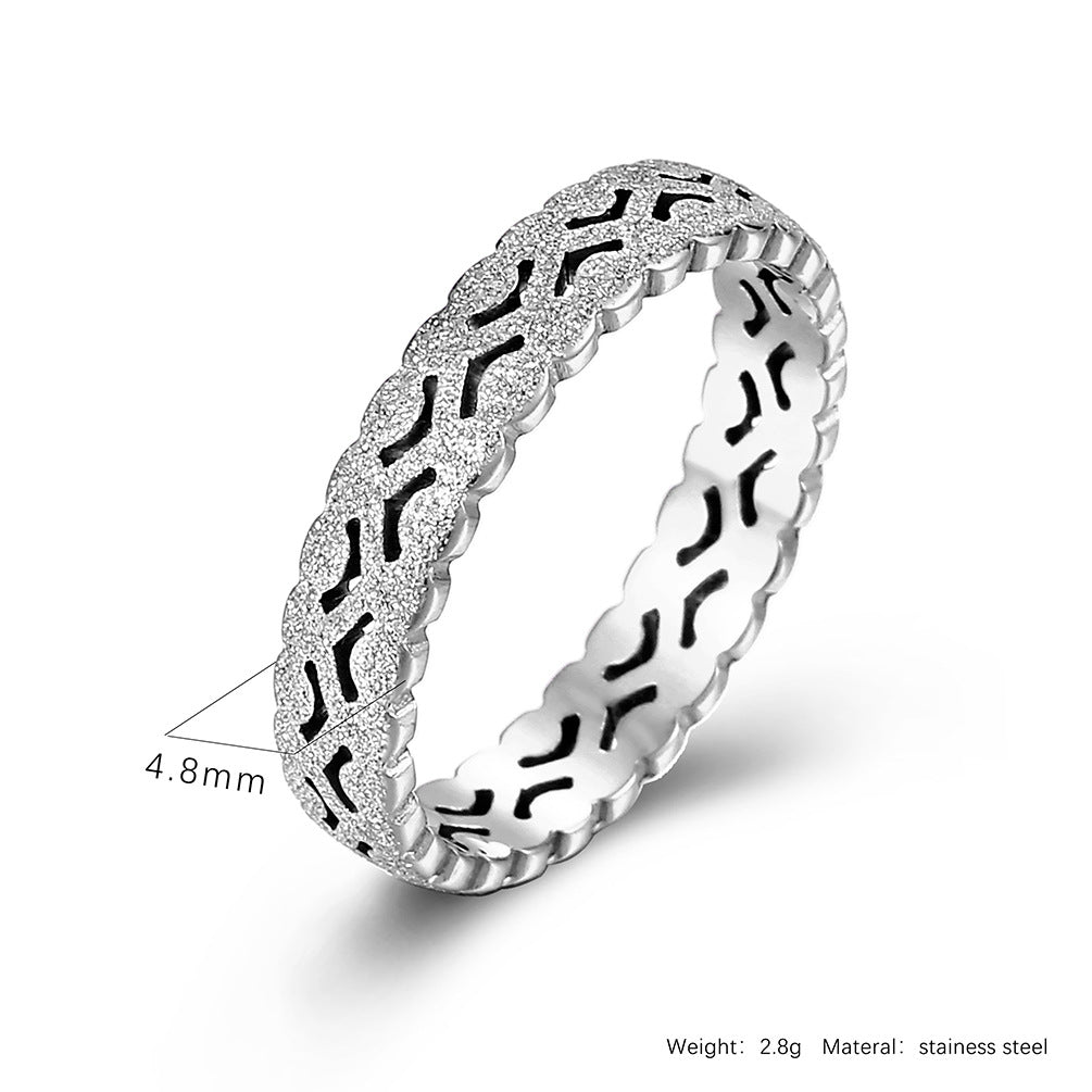 Planderful Korean Pearl Ring Titanium Steel for Women Everyday Elegant Light Luxury Jewelry