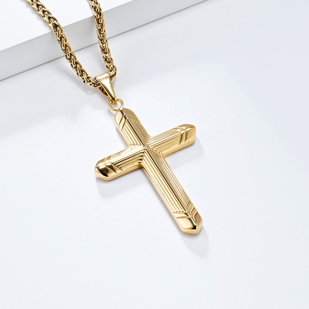 Cold Wind Simple Genderless Cross Necklace Fashionable Wear