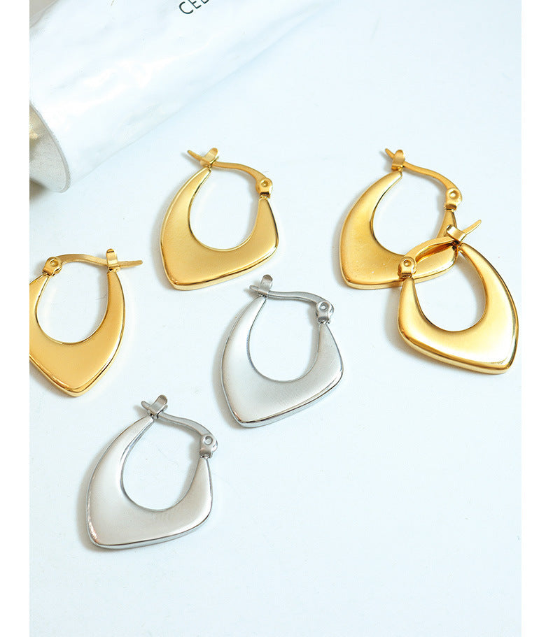 Chic 18K Gold Plated Titanium Steel Earrings for Women