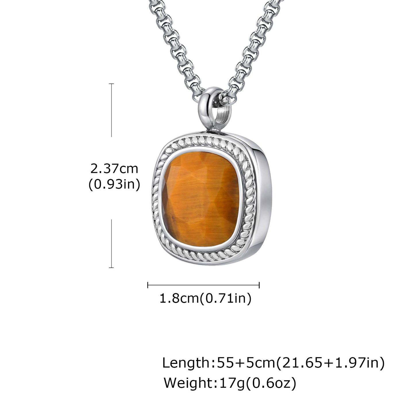 Planderful Titanium Steel Square Pendant for Men Versatile