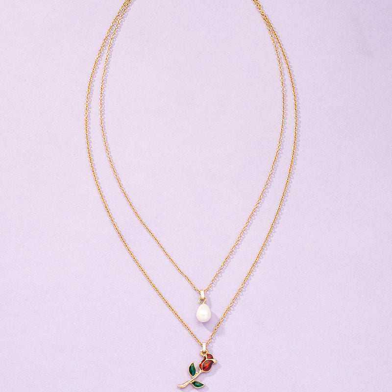 Rose Pearl Necklace - Vienna Verve Collection