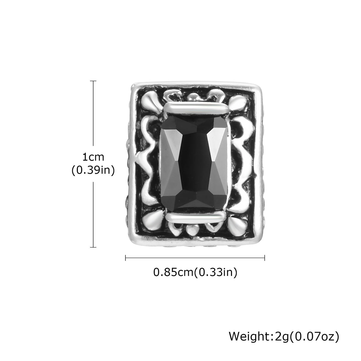 Vintage Zircon Single Earrings — Black or Clear