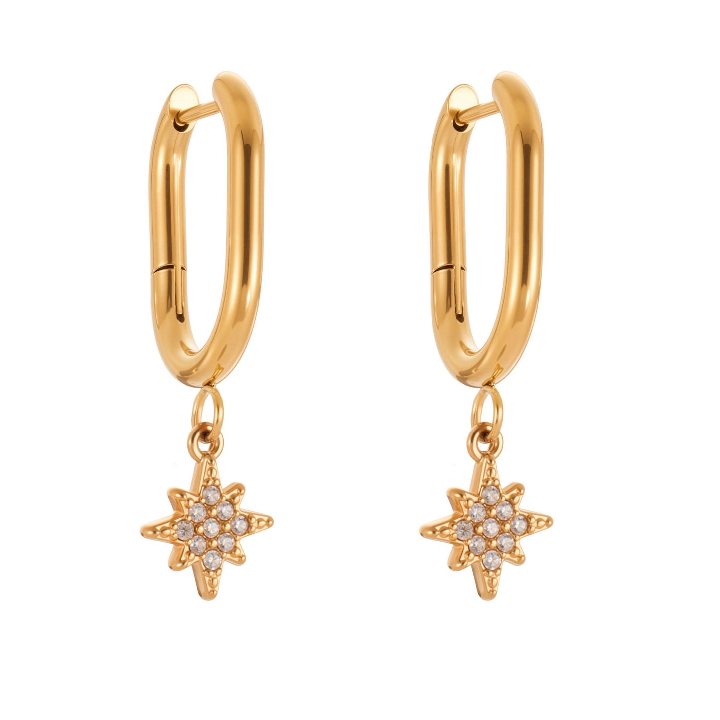 Planderful Zircon Earrings Exquisite Gold Plated For Women