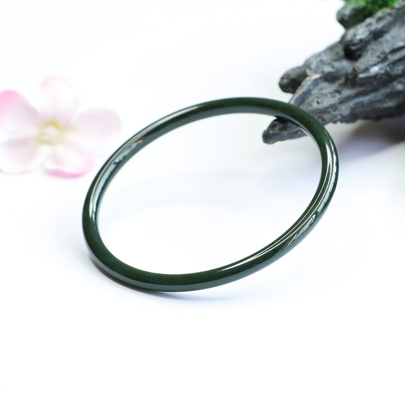 Taqing Hetian Jade Jingle Bangle