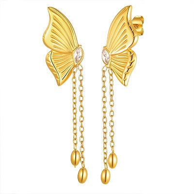 Stainless Steel Zircon Earrings
