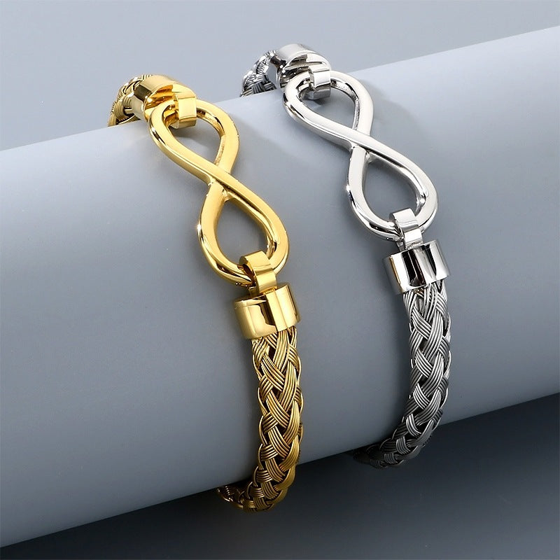 Stainless Steel Infinite Symbol Bracelet – Infinite Love Woven Titanium Steel Advanced