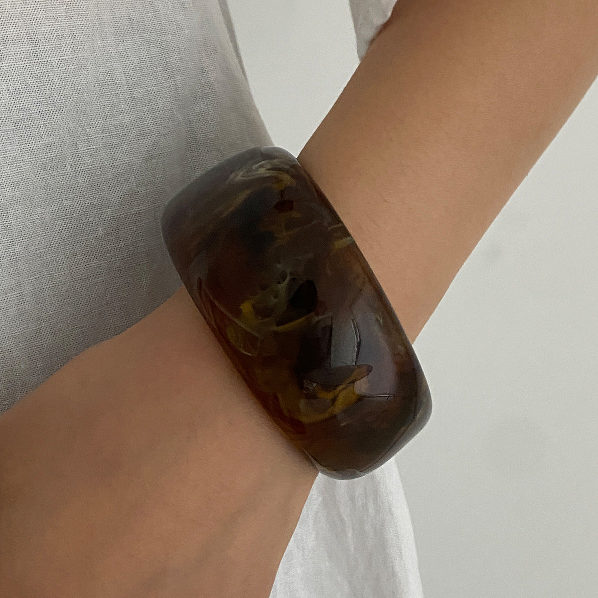 Retro Maillard Style Bracelet Cold Metal Smudge Bracelet