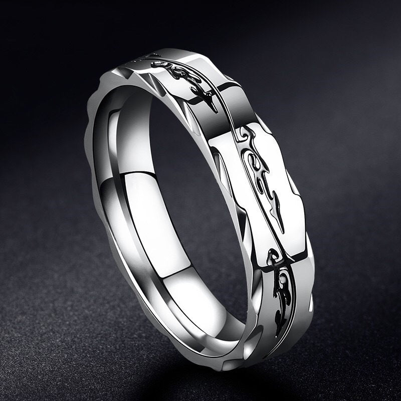 Planderful Titanium Steel Mens Ring Everyday Genie For Men Light Luxury Hip Hop Style Single Index Finger