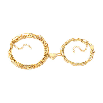 Magnetic Heart Couple Bracelet – Hip-Hop Stainless Steel