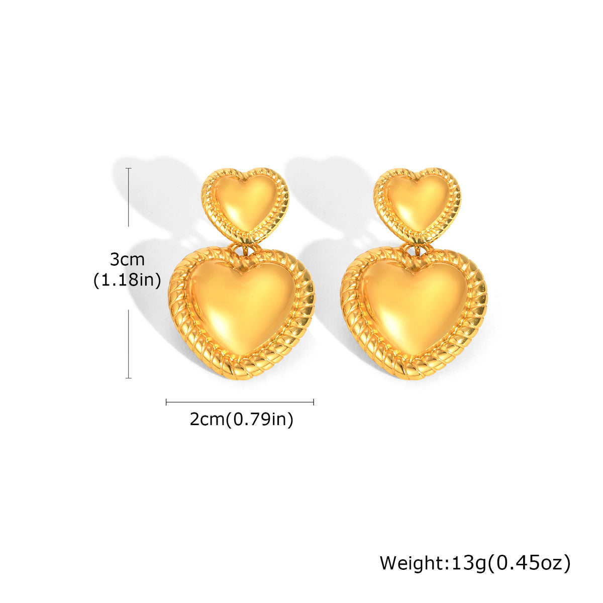 Stainless Steel Heart Earrings