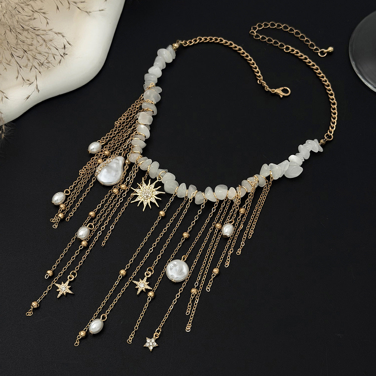 Sun & Star Gemstone-Style Vacation Necklace