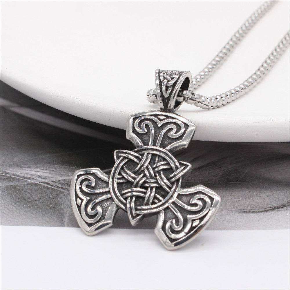 Planderful Celtic Knot Pendant Durable Titanium Steel Unisex Nordic Viking Jewelry For Men And Women