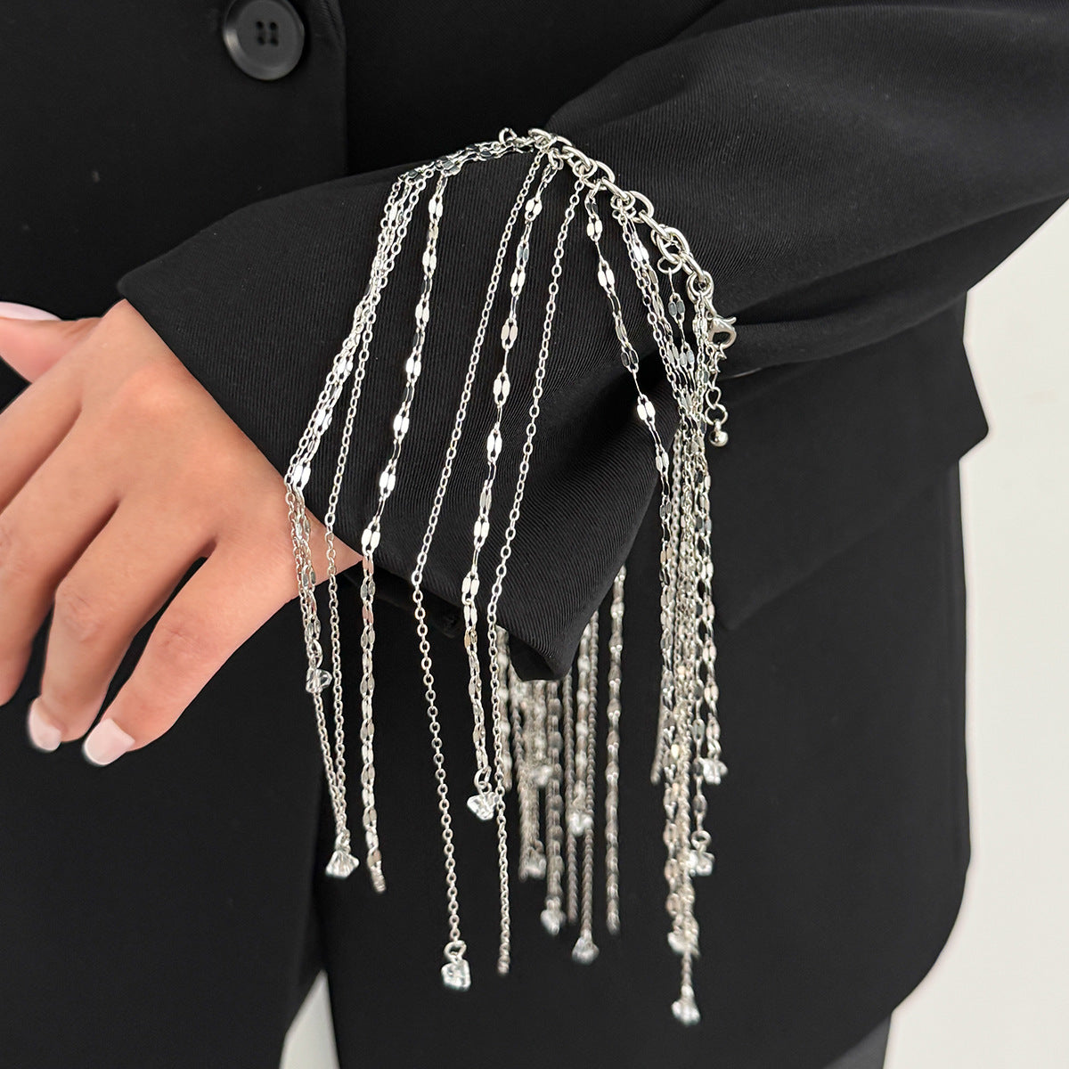 Creative Court Style Long Fringed Bracelet Geometric Exaggerated Chain Decorative