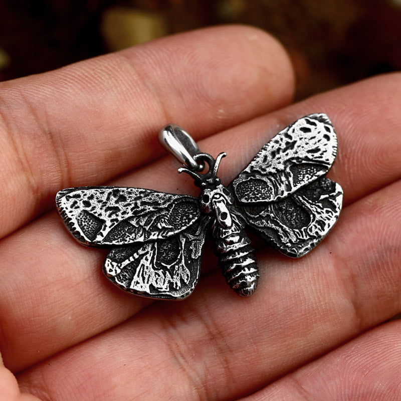 Stainless Steel Moth Pendant – Titanium Steel Men's Pendant Necklace