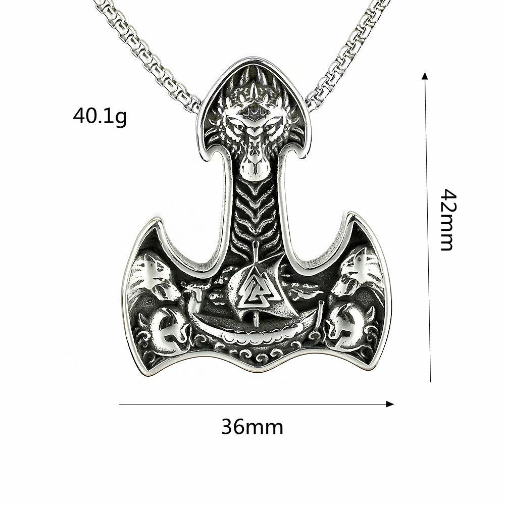 Planderful Shop Thors Hammer Pendant For Men Stainless Steel Viking Necklace Rugged Iconic