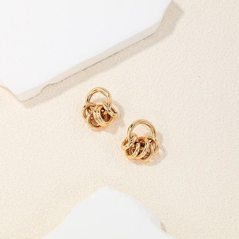 European and American Fashion Earrings and Metal Bracelets Set - Vienna Verve Collection