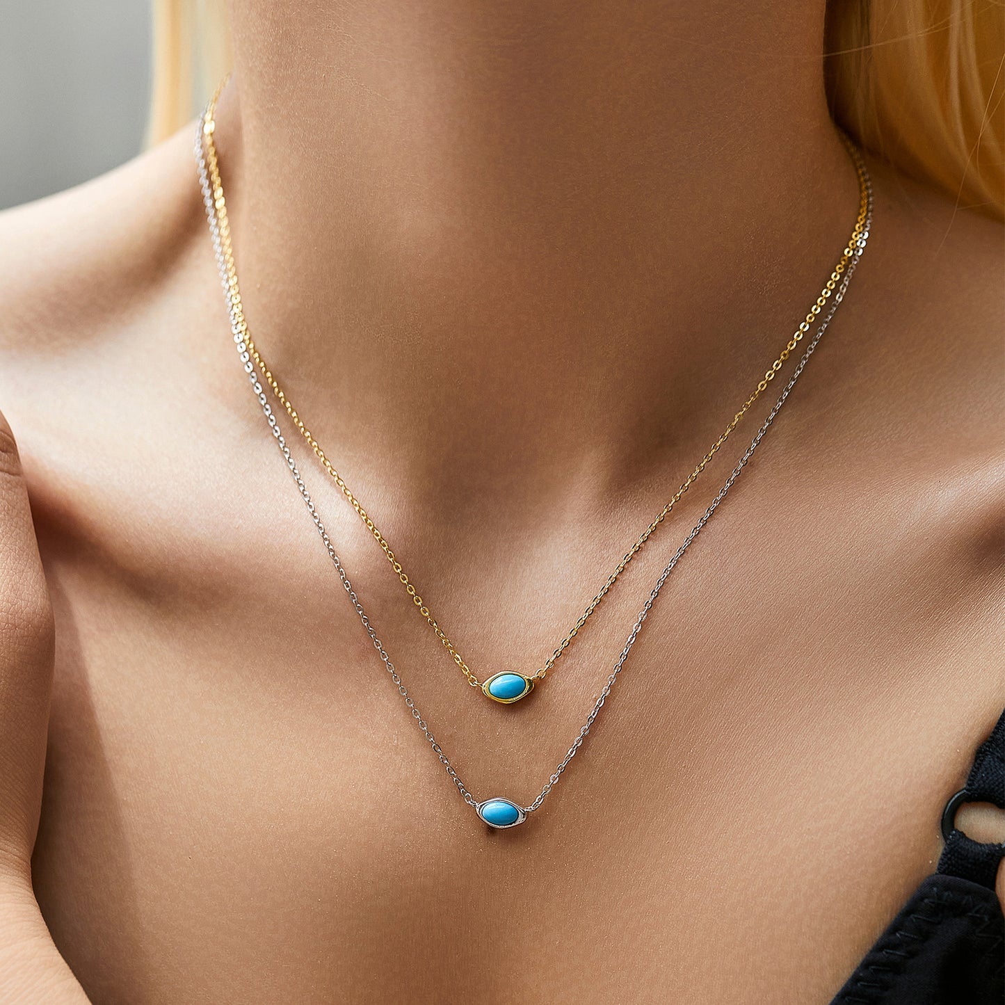 Planderful Everyday Genie Necklace – Irregular Turquoise Stacked Design