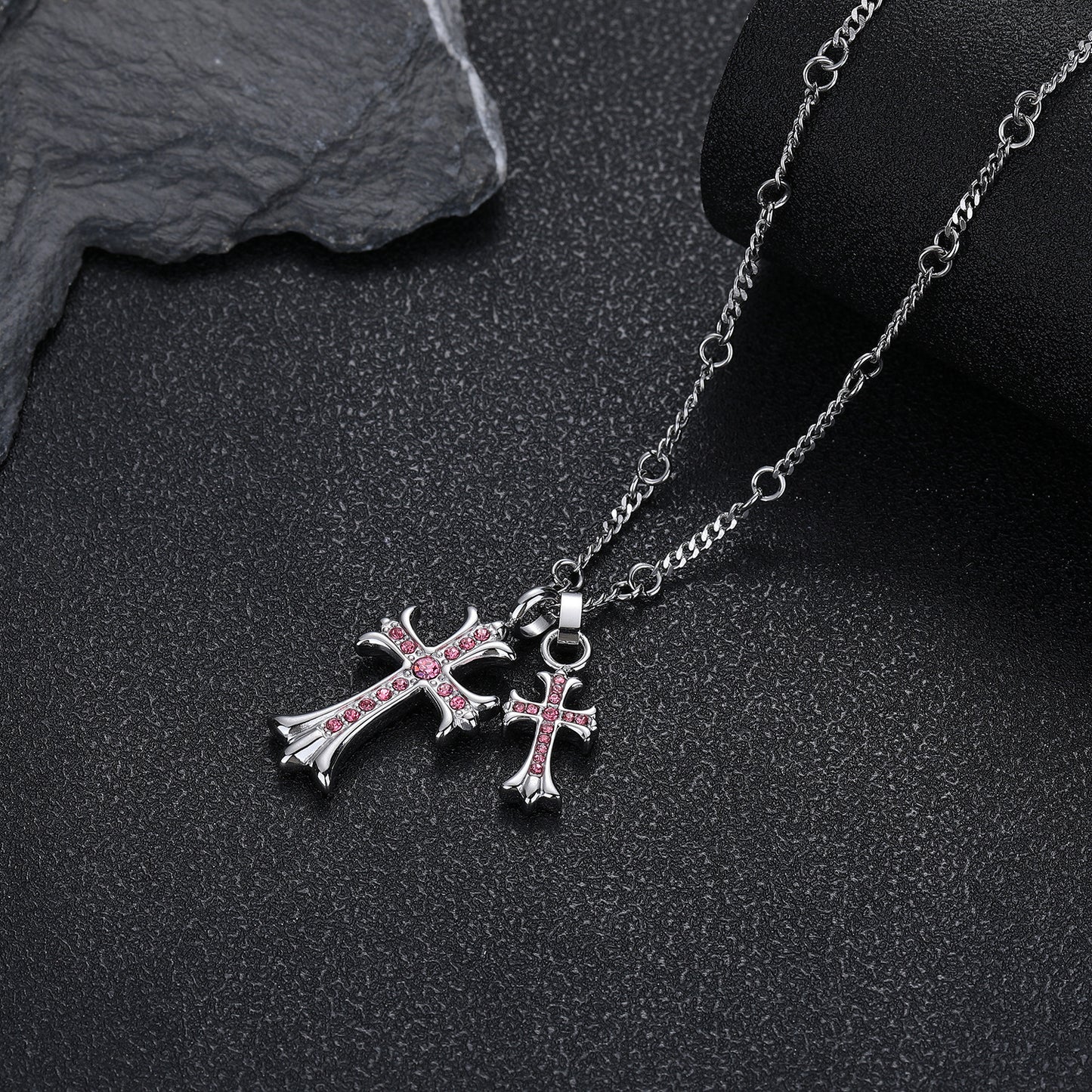 Planderful Jewelry Titanium Steel Necklace With Zircon