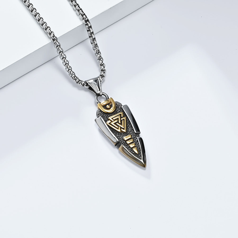 Planderful Viking Odin Knot Necklace For Men Titanium Steel Durable Everyday Jewelry