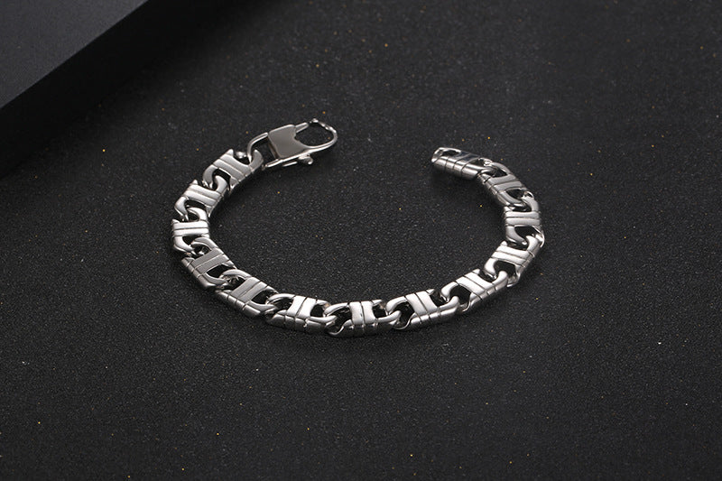 Men's Creative Titanium Steel Bracelets - Stylish Hip-Hop Inspired Jewelry