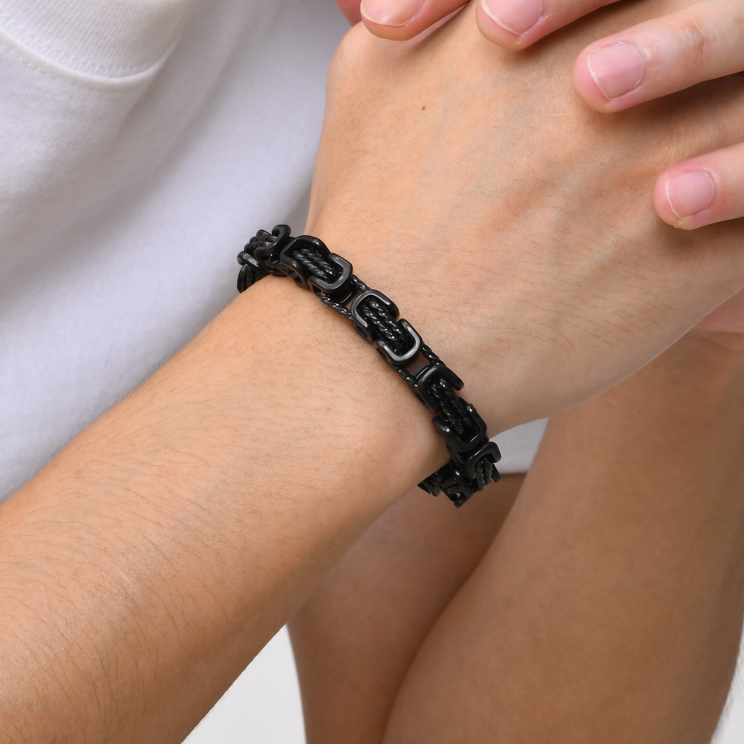 Stainless Steel Byzantine Twist Handmade Chain Men Jewelry