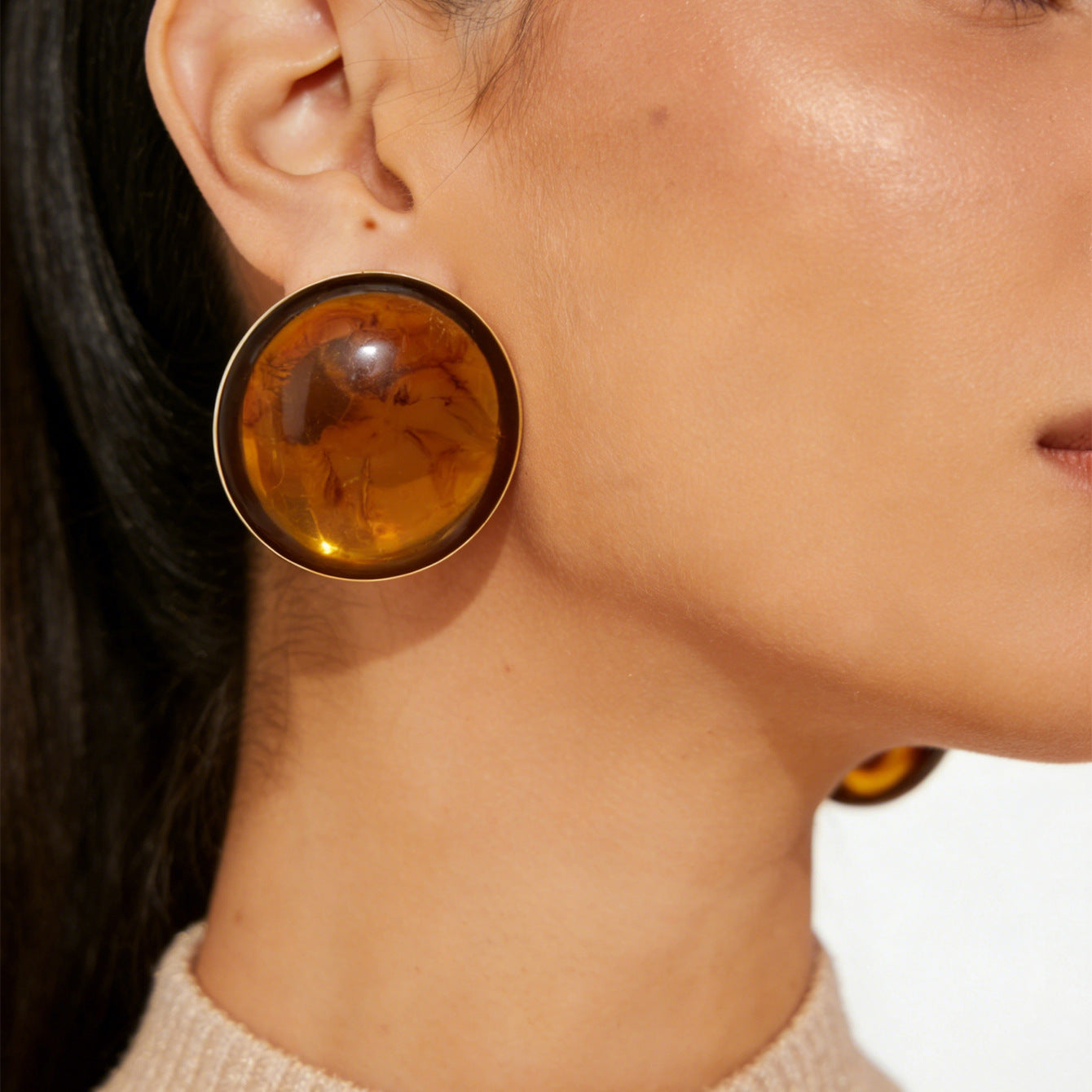 Planderful Vienna Verve Medieval Style Elegant Geometric Stone Stud Earrings For Women