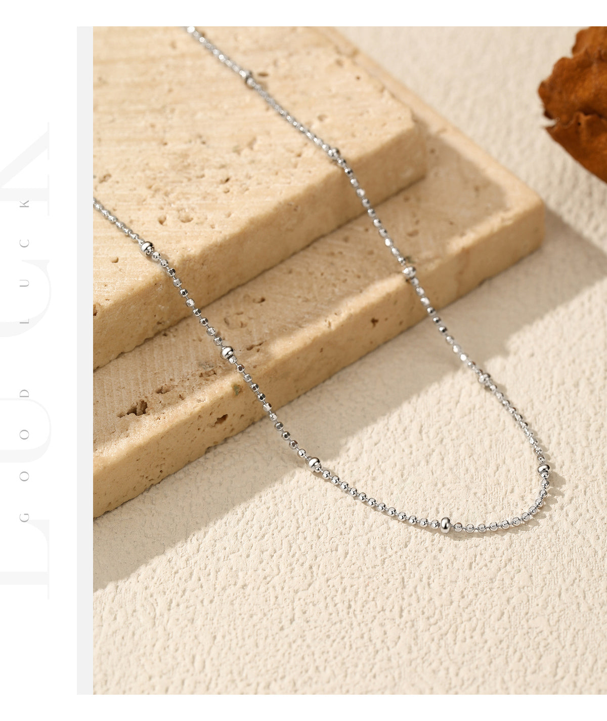 925 Sterling Silver Shimmer Plain Chain Necklace
