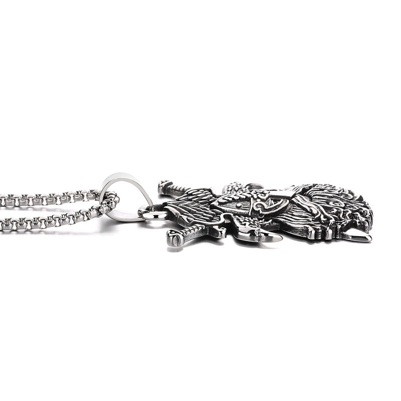 Stainless Steel Necklace – Statement Hip Hop Pirate Pendant