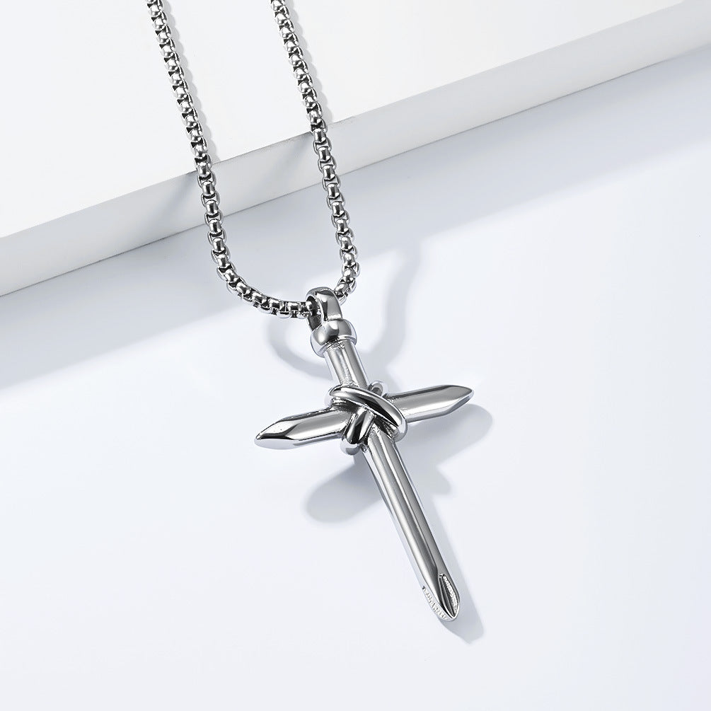 Planderful Everyday Genie Self Defense Necklace Cross Pendant Titanium Steel Unisex Glass Breaker
