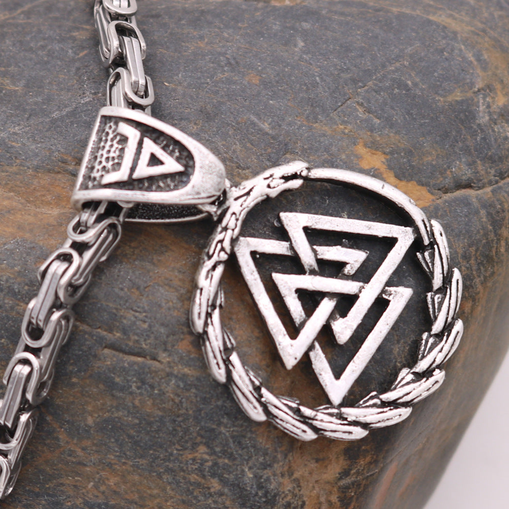 Viking Celtic Knot Titanium Steel Necklace for Men - Norse Legacy Collection