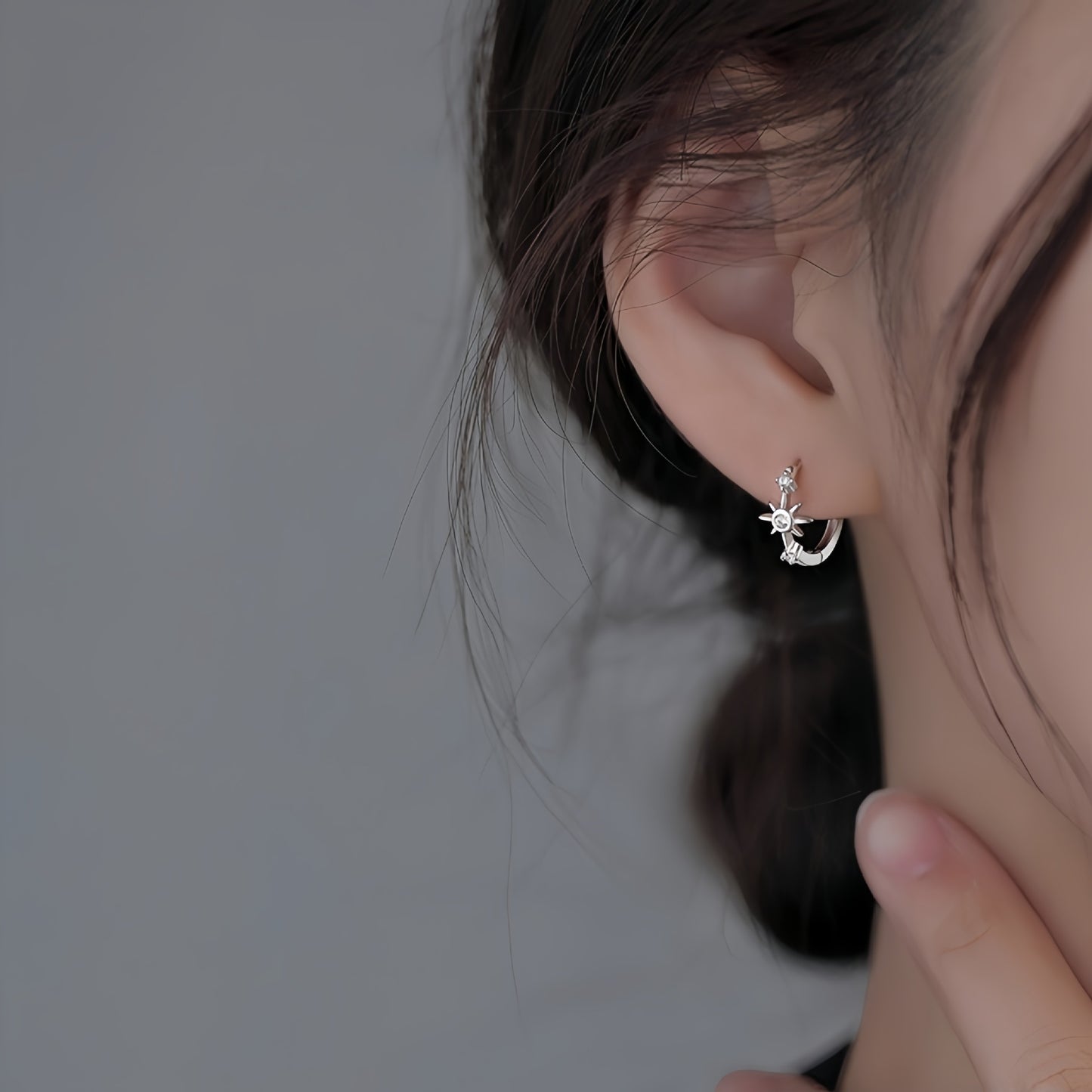 Planderful Sterling Silver Hexagram Earrings For Women Niche Design Studs Premium Everyday Accessories