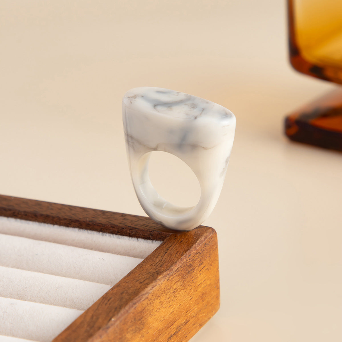 Planderful Vienna Verve Geometric 3D Cloud Pattern Statement Ring For Fashion Forward Women With Colorful Oval Accent