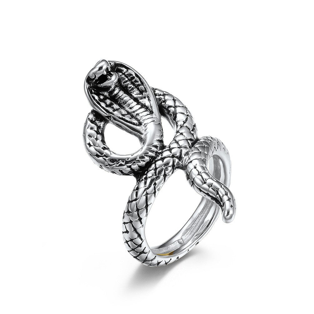 King Cobra Stainless Steel Ring Men's