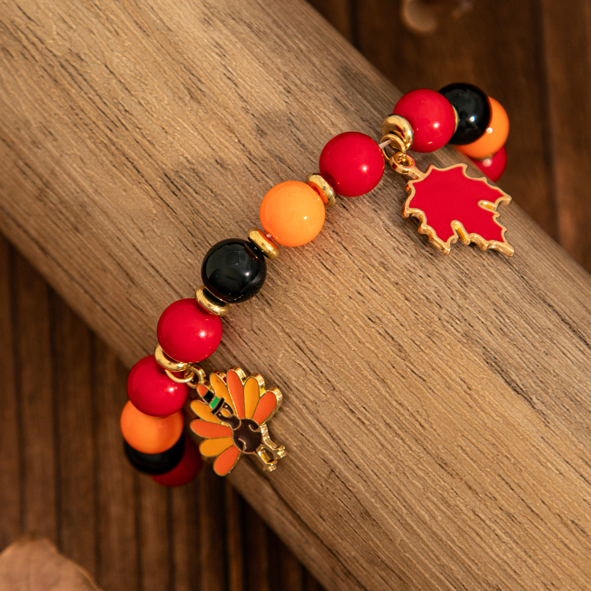 Planderful Thanksgiving Turkey Pendant Bracelet Personalized Letter Pumpkin Gift For Women