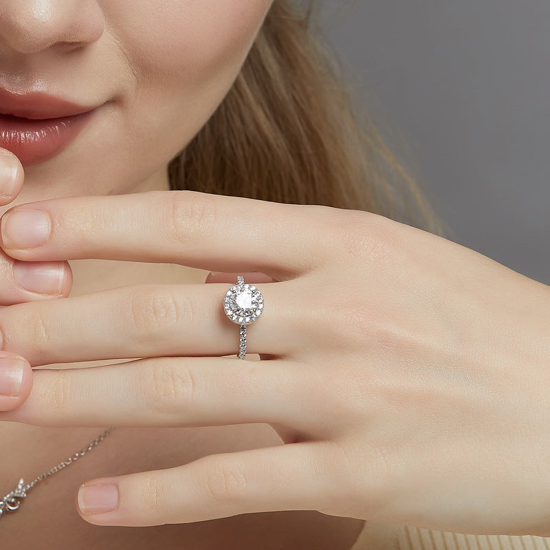 Planderful Classic Moissanite Sterling Silver Ring – 6.5 × 6.5 mm, 1 ct – Style 11