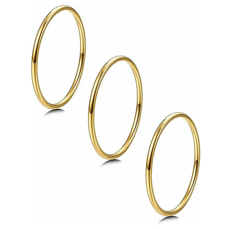 Planderful Everyday Genie Unisex 1mm Inner Outer Arc Thin Ring Minimalist Jewelry For All