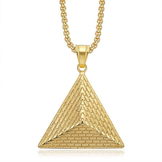 Planderful Everyday Genie Gold Plated Hip Hop Jewelry Necklace With Egyptian Pyramid Pendant For Hip Hop Fans
