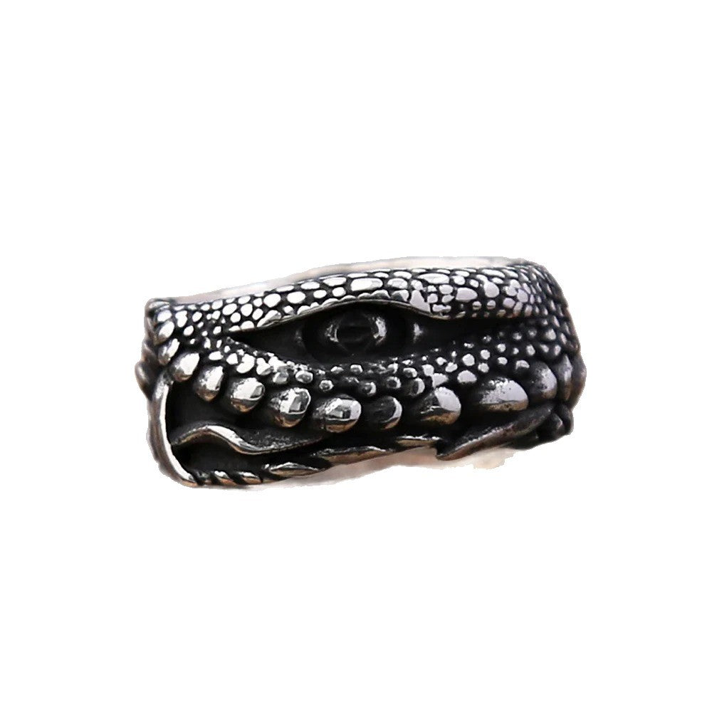 Punk Dragon Evil Eye Stainless Steel Men's Ring