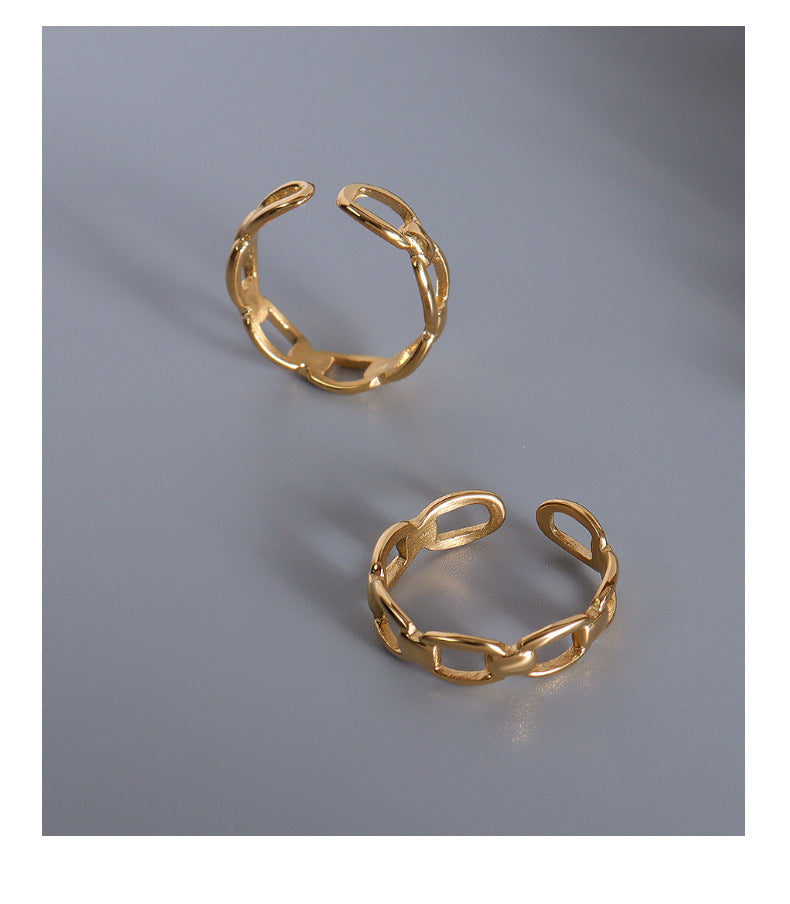 Whimsical French Wind Bone Knot Adjustable Ring