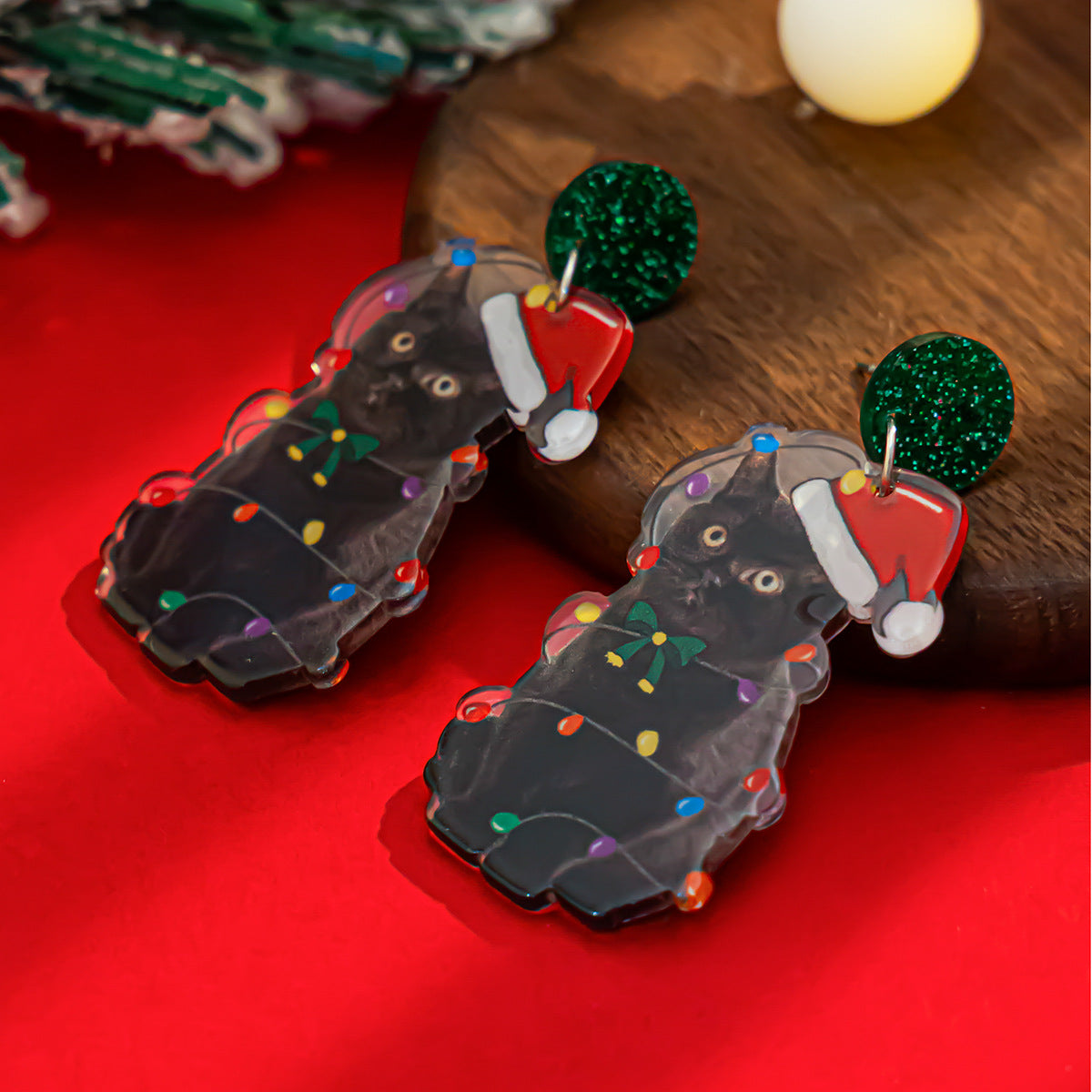 Planderful Vienna Verve Christmas Earrings Fringed Pendant For Women Elk Tree Design Statement