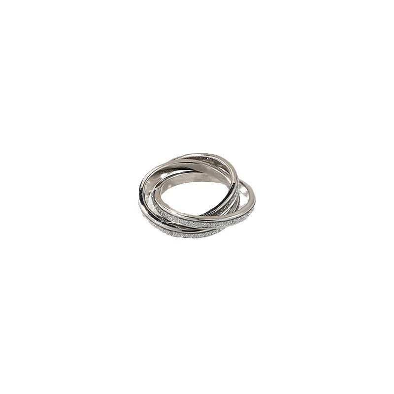 Vienna Verve: Chic Sophistication Ladies Ring with Triple Circles