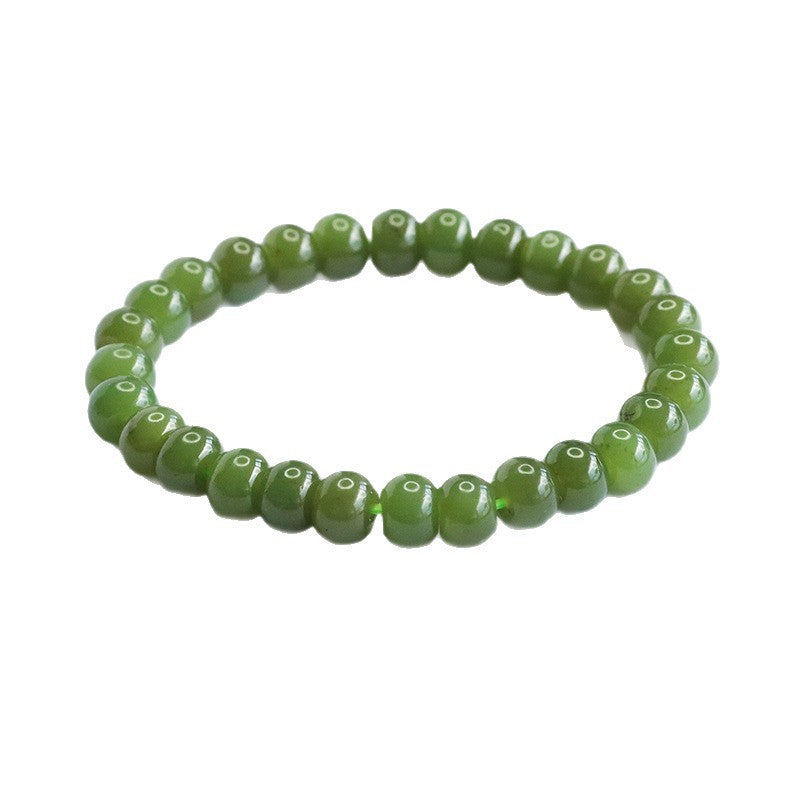 Qingshui Hetian Jade Abacus Bead Bracelet