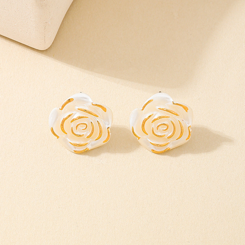 Planderful Vienna Verve Earrings Set – Charming Valentine's Day Acrylic Rose Design