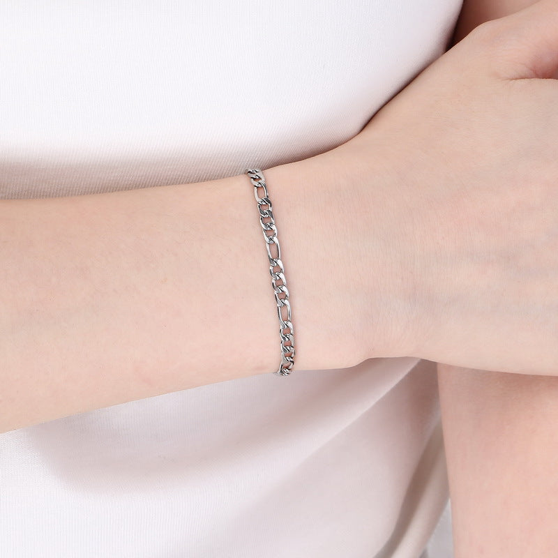 Figaro Titanium Steel Bracelet – Daily Unisex Neutral Wind Element Chain Nk Chain Bracelet