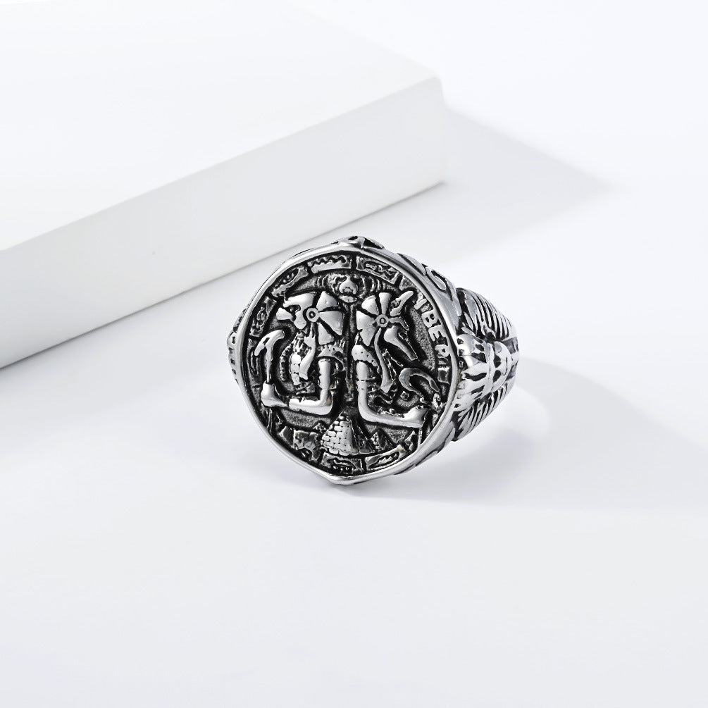 Egyptian Anubis Stainless Steel Ring
