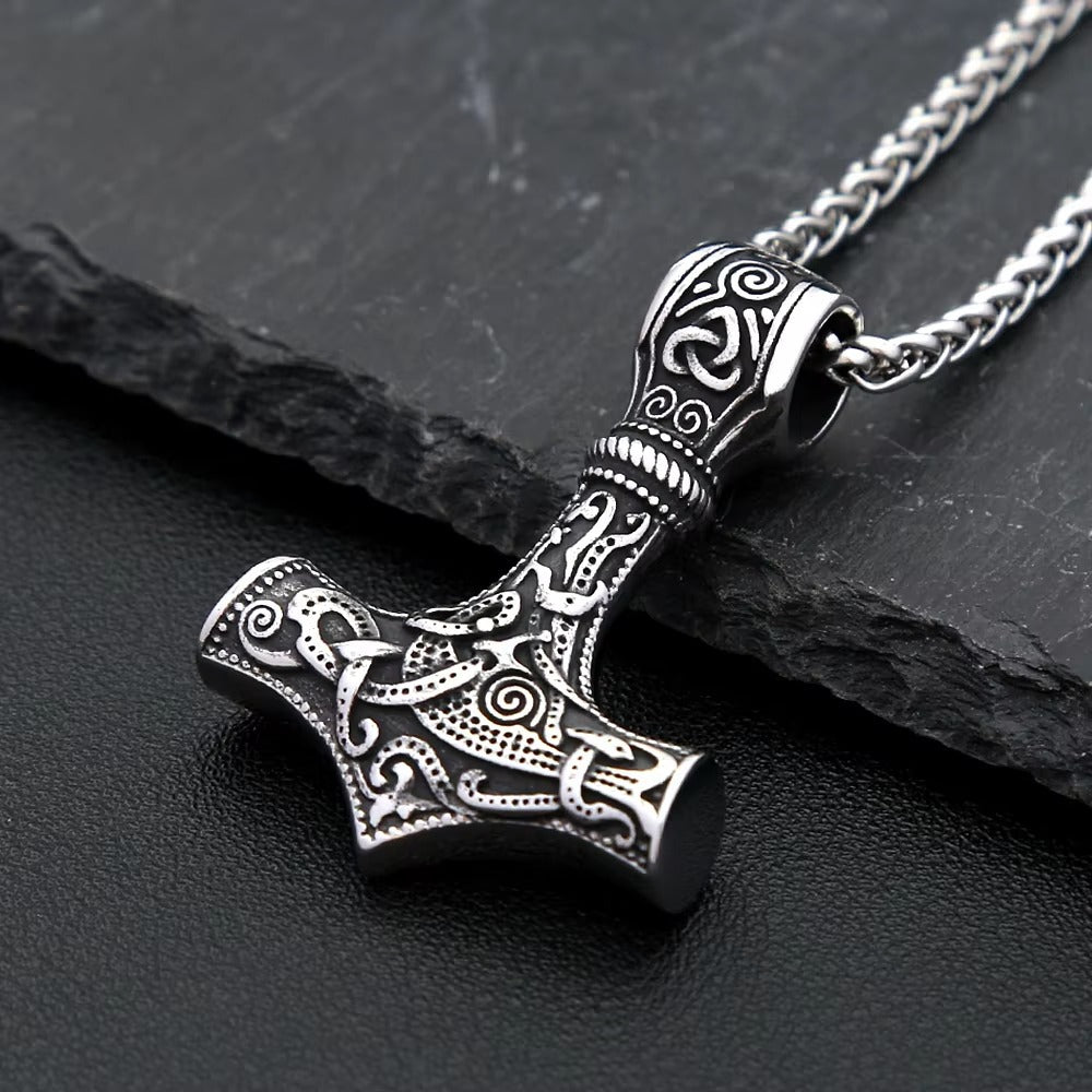 Vintage Viking Stainless Steel Men's Pendant Necklace