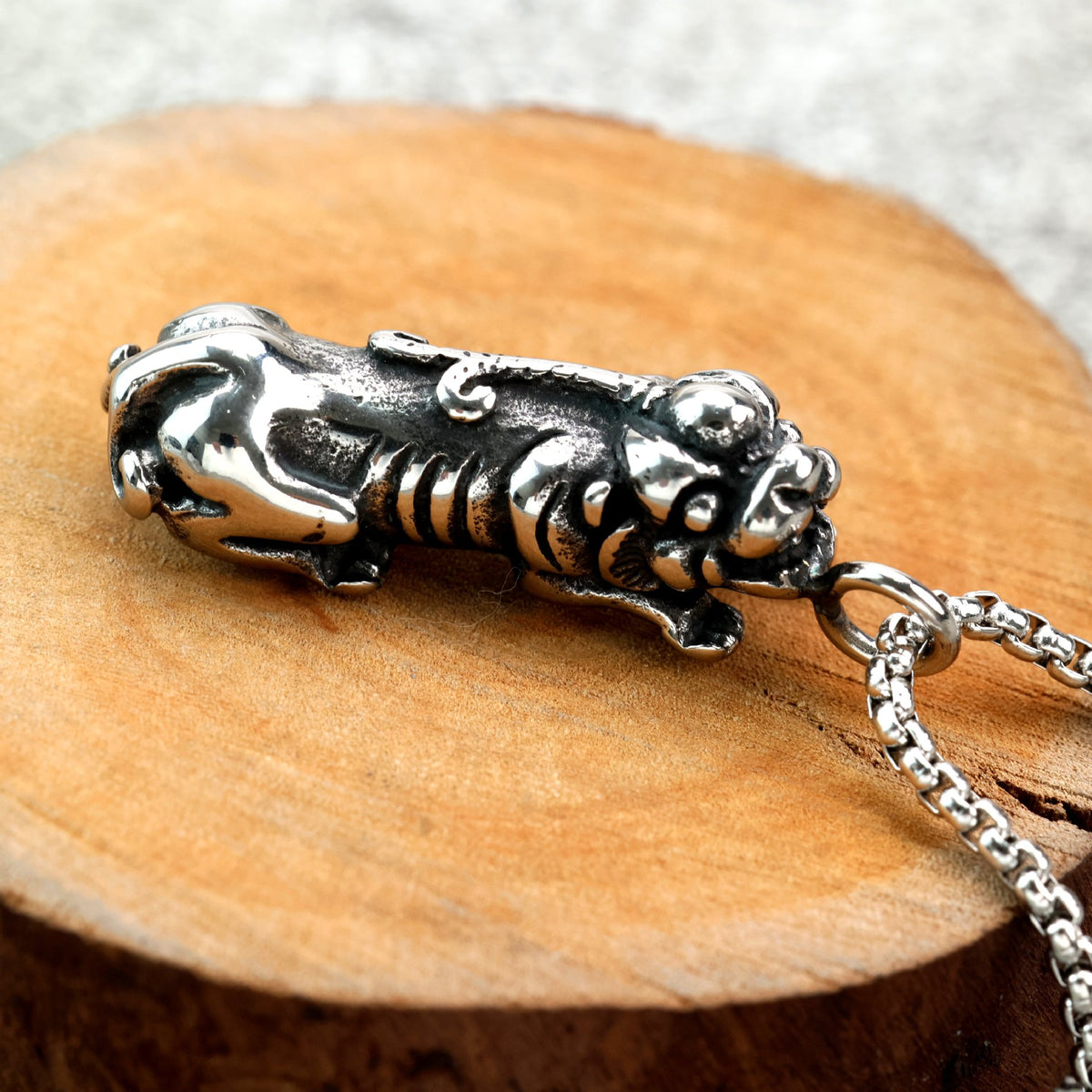 Vintage Stainless Steel Men's Pendant Necklace